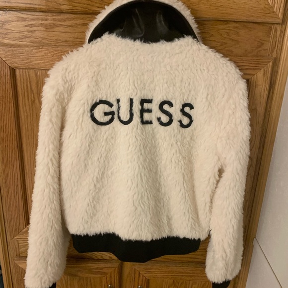 White Fur Guess Jacket - Picture 2 of 2